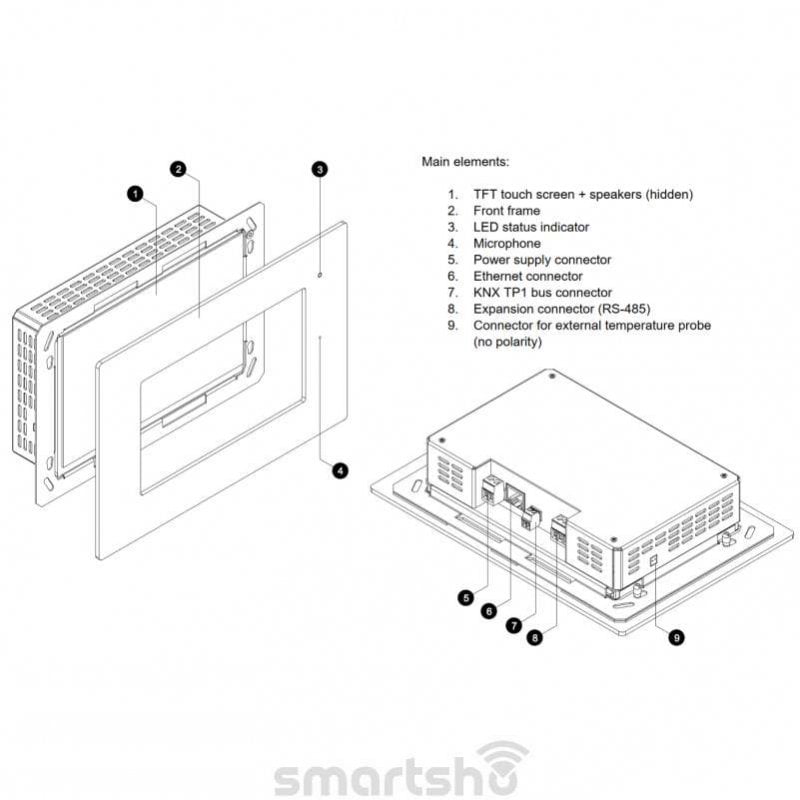 نمایشگر لمسی هوشمند 7 اینچ ایدرو کد DW-HC2-KNX