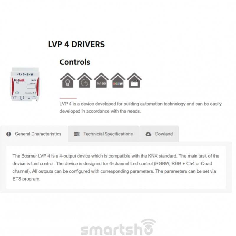 فعال ساز دیمر 4 کاناله RGBW بوسمر کد LVP4 DRIVERS