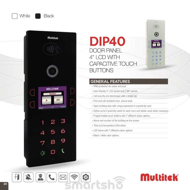 پنل بیرونی آیفون تصویری مولتی تک 4 اینچ کد DIP40